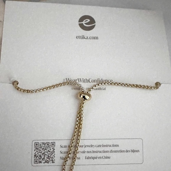 👑 Stunning Ettika 18k Gold Plated Adjustable Crystal Bracelet - Brand New 👑 - Picture 5 of 14
